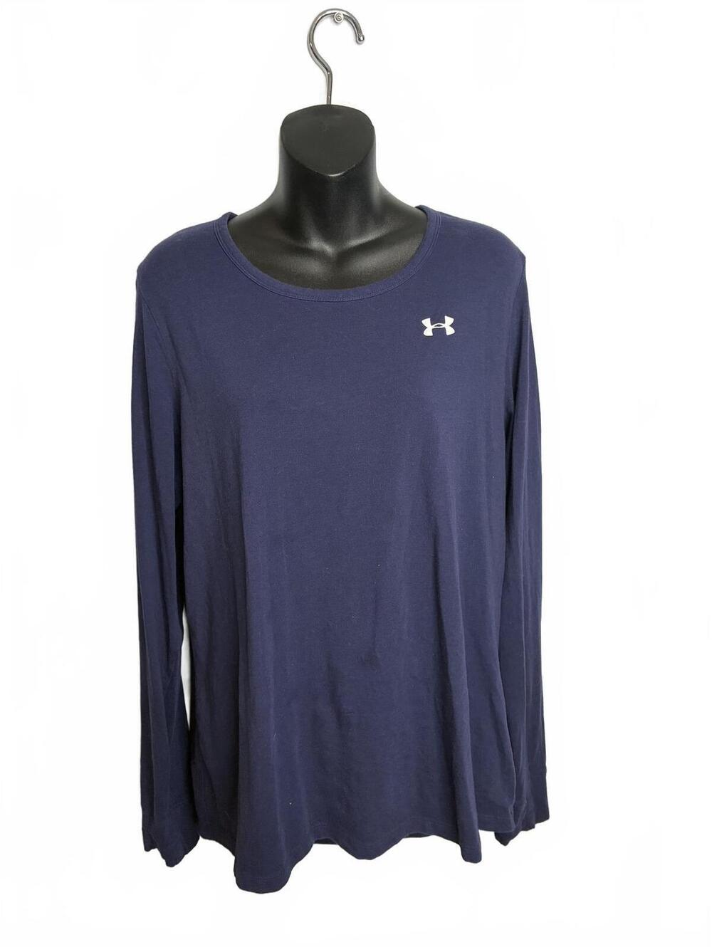 Under Armour Men's Loose Fit Long Sleeve HeatGear Shirt XL Navy Blue